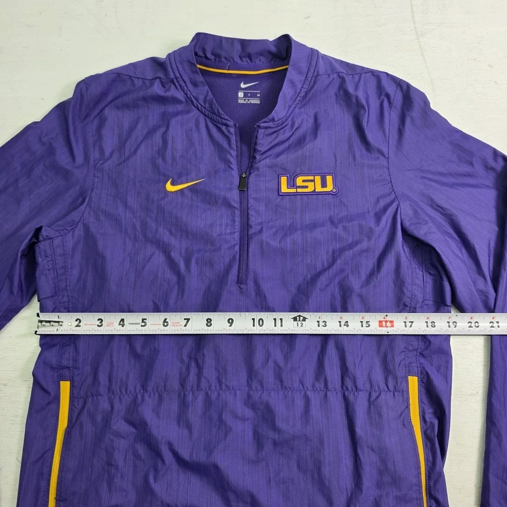 Nike LSU Tigers Sideline Lockdown Men's Slip-Over 1/4 Zip Jacket Windbreake Sz S - Picture 6 of 7
